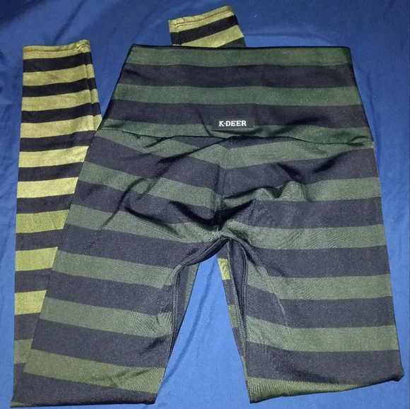 Maranda Stripe Sneaker Length Legging, Green Ombre 🪞